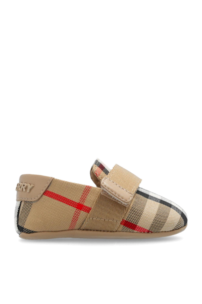 Burberry Kids' Velcro Shoes In Archive Beige Ip Chk