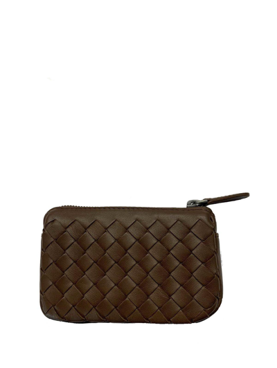 Bottega Veneta Interwoven Designed Zipped Wallet In Brown