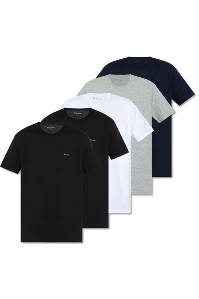 Paul Smith Branded T-shirt Five-pack In Mixed Plate 1