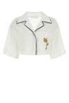 PALM ANGELS SHORT-SLEEVED CROPPED SHIRT