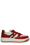 Hogan H630 Lace-up Leather Sneakers In Bao Terracotta Bianco