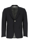 Thom Browne Blue Single-breasted Wool Blazer In Blu