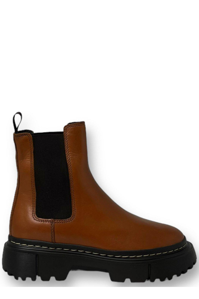 Hogan H619 Chelsea Boots In Cuoio