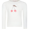 BONPOINT IVORY T-SHIRT FOR GIRL WITH LOGO