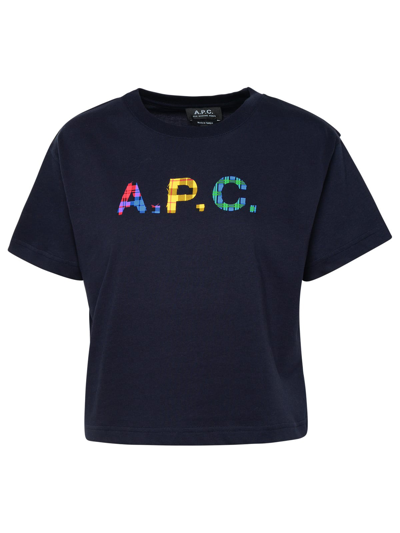 Apc Val Navy Cotton T-shirt