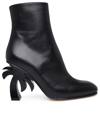 PALM ANGELS BLACK LEATHER ANKLE BOOTS