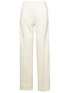PALM ANGELS IVORY COTTON BLEND TROUSERS
