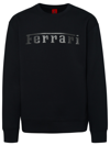 FERRARI BLACK COTTON SWEATSHIRT