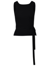 PATOU BLACK WOOL BLEND TANK TOP