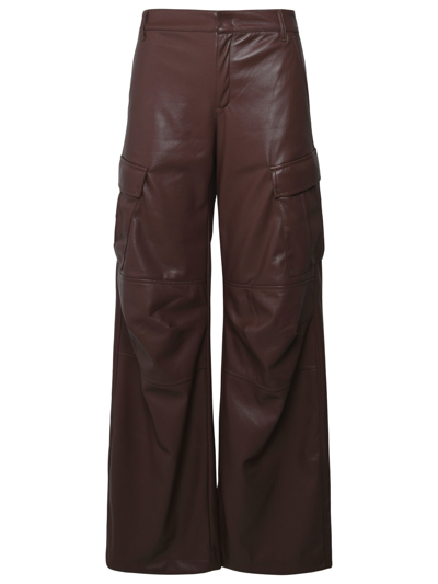 THE ANDAMANE BROWN POLYESTER BLEND TROUSERS