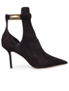 JIMMY CHOO NELL COFFEE SUEDE ANKLE BOOTS