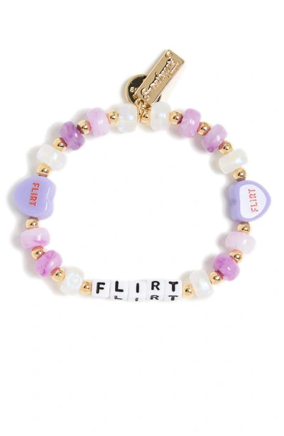 Little Words Project X Sweethearts® Flirt Beaded Stretch Bracelet In Purple
