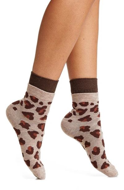Hue Assorted 2-pack Layered Look Crew Socks In Leopard Pack