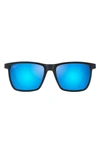 Maui Jim One Way Rectangular Polarized Sunglasses, 55mm In Dark Navy Stripe