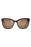 Maui Jim Alulu Polarized Cat Eye Sunglasses, 56mm In Dark Tortoise