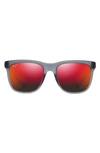 Maui Jim Pehu 55mm Polarizedplus2® Square Sunglasses In Translucent Matte Grey
