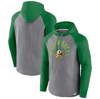 Fanatics Branded Green/heather Gray Oregon Ducks Wrap Up Raglan Pullover Hoodie In Green