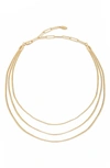 Ettika Triple Layered Flex Necklace In Gold