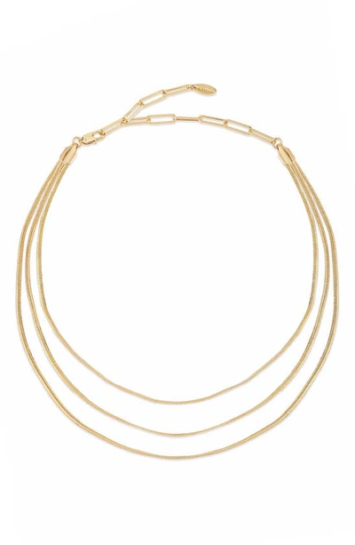 Ettika Triple Layered Flex Necklace In Gold