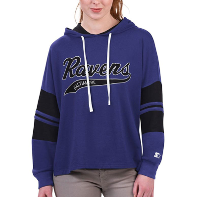 Starter Purple Baltimore Ravens Bump And Run Long Sleeve Hoodie T-shirt