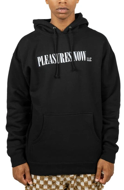 Pleasures Llc Logo Hoodie In Black