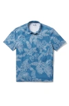 Reyn Spooner Fancy Biscus Floral Performance Polo In Blue