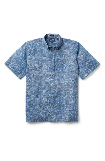 Reyn Spooner Molokai Channel Short Sleeve Button-down Shirt In Lichen Blue