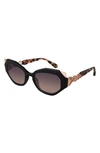 Coco And Breezy Perception 54mm Cat Eye Sunglasses In Black/ Rose Marble