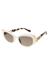 Coco And Breezy Perception 54mm Cat Eye Sunglasses In Ivory Marble/ Tortoise