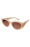 Coco And Breezy Journey 56mm Oval Sunglasses In Nude/ Rose Gold