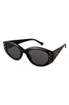 Coco And Breezy Journey 56mm Oval Sunglasses In Black/ Gold