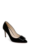 L Agence Helene Pump In Black Suede/leather