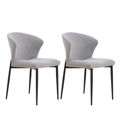 Simplie Fun Dining Chairs Set Of 2, Upholstered Side Chairs, Adjustable Kitchen Chairs Accent Chair Cushion Upho In Grey