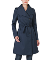 Kimi & Kai Women's Eeva Water-resistant Hooded Trench Coat In Navy