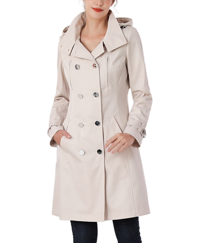 Kimi & Kai Women's Eeva Water-resistant Hooded Trench Coat In Biscuit