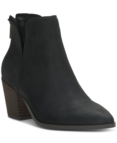 Lucky Brand Women's Beylon Cutout Ankle Booties In Black Leather