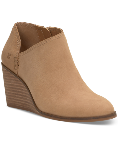 Lucky Brand Women's Zemlin Wedge Booties In Canella Leather