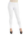 24seven Comfort Apparel Plus Size Comfortable Ankle Length Leggings In White