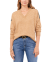 Vince Camuto Women's Colorblocked Drop-shoulder Sweater In Latte Hthr
