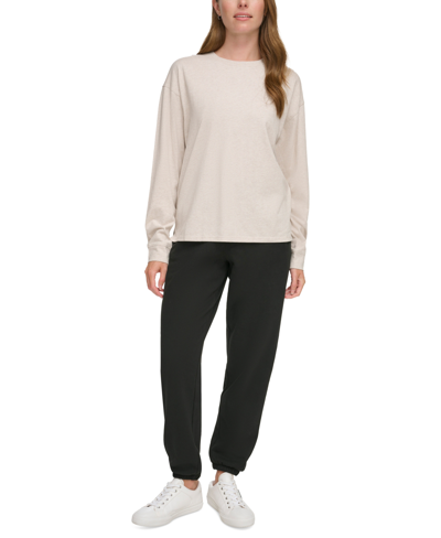 Calvin Klein Performance Women's Long-sleeve Crewneck T-shirt In Cortado Heather