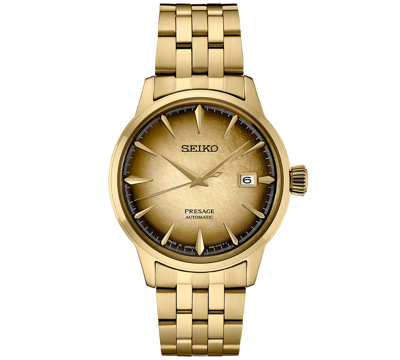 Seiko Men's Automatic Presage Cocktail Time Gold-tone Stainless Steel Bracelet Watch 41mm In Gilt