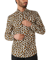 OPPOSUITS MEN'S LONG-SLEEVE JAGUAR-PRINT SHIRT