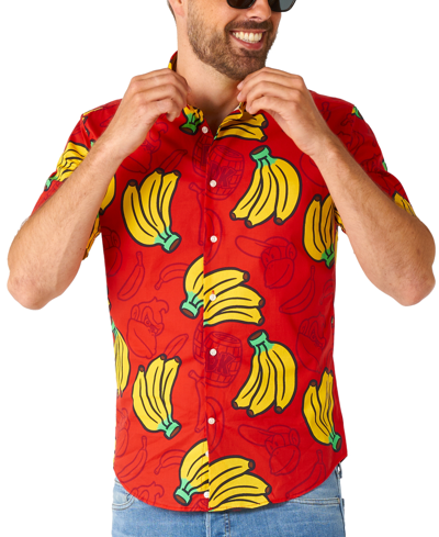 Opposuits Men's Short-sleeve Donkey Kong Graphic Shirt In Red