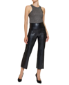 HUE WOMEN'S CROPPED FLARED FAUX-LEATHER LEGGINGS