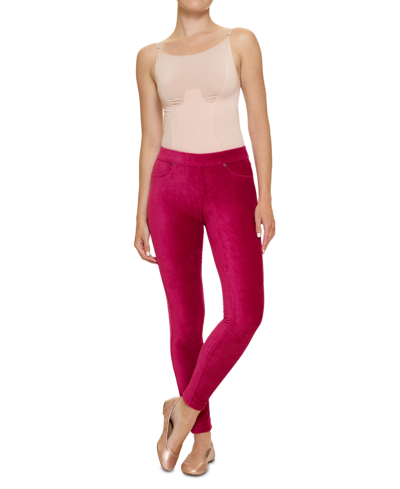 Hue Women's Straight Up Cool Classic Corduroy Leggings In Beet Red