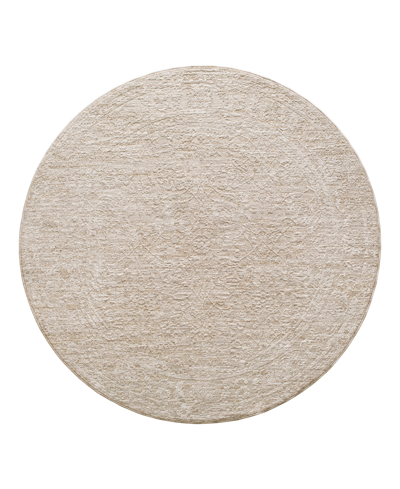 Surya Masterpiece High-low Mpc-2314 5'3" X 5'3" Round Area Rug In Taupe