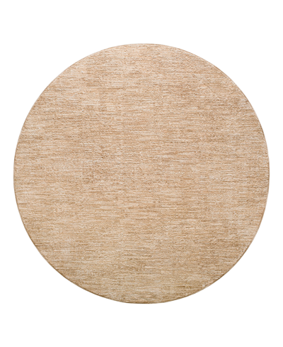 Surya Masterpiece High-low Mpc-2320 5'3" X 5'3" Round Area Rug In Tan