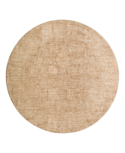 Surya Masterpiece High-low Mpc-2300 5'3" X 5'3" Round Area Rug In Tan