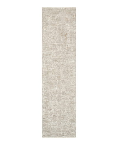 Surya Masterpiece High-low Mpc-2300 2'8" X 7'3" Runner Area Rug In Silver
