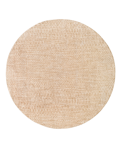 Surya Masterpiece High-low Mpc-2302 5'3" X 5'3" Round Area Rug In Taupe/brown